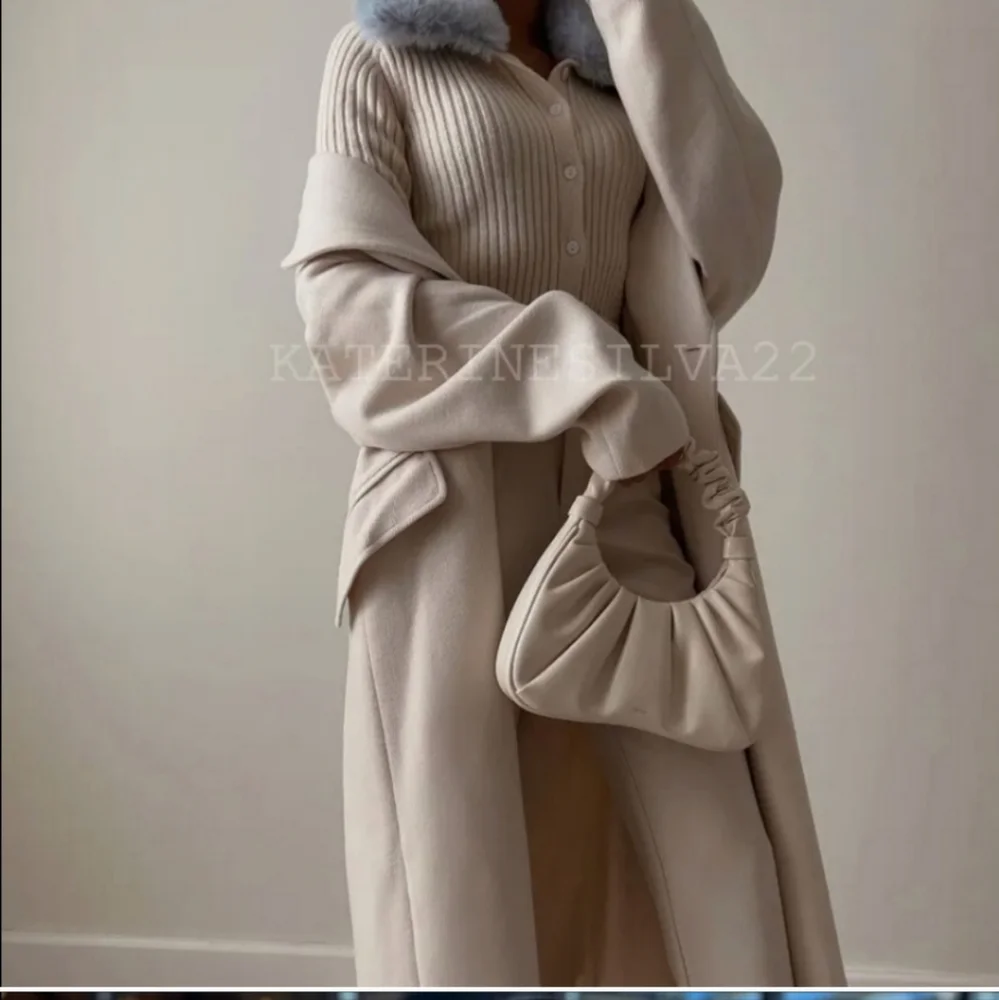 Zara Faux Fur Lapel Collar Knit Cardigan - Picture 11 of 16
